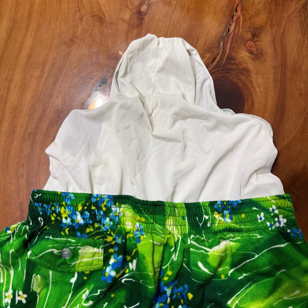 Vintage 60s 70s Pomare Mens Shorts Large Medium Barkcloth Hawaiian A3-13 - Picture 4 of 6